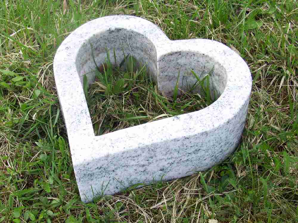 Grabherz Pflanzschale aus Granit Viscont White Grabherz Pflanzschale aus Granit Viscont White