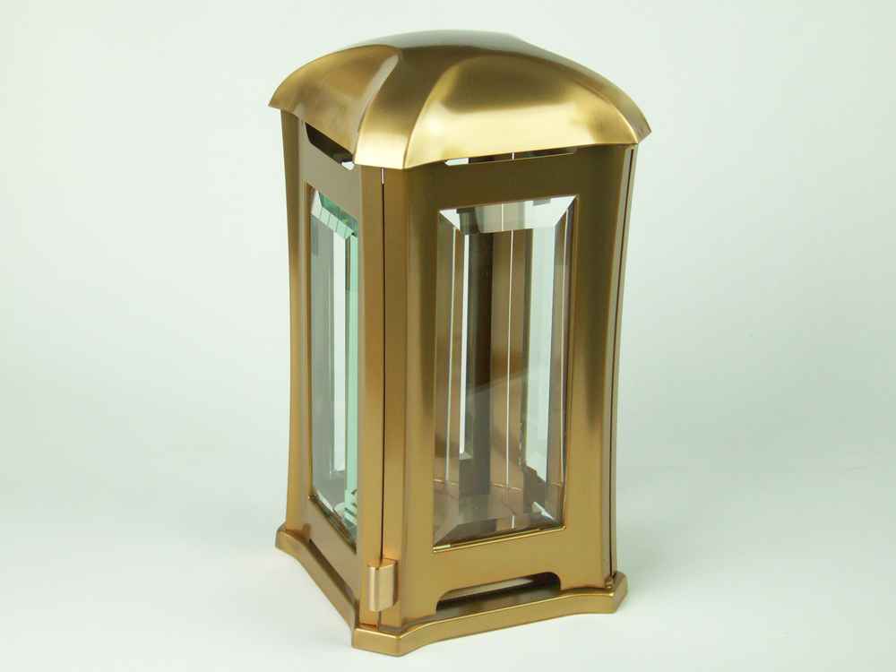Grablampe "Venezia" aus Edelstahl-bronzefarben Grablampe "Venezia" aus Edelstahl-bronzefarben