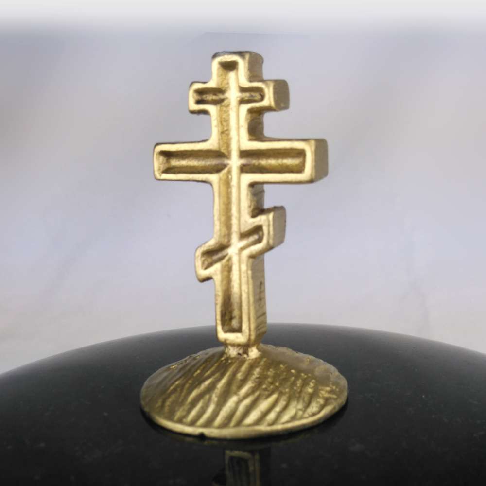 grave lamp "brass" with granite with orthodox cross - Click Image to Close