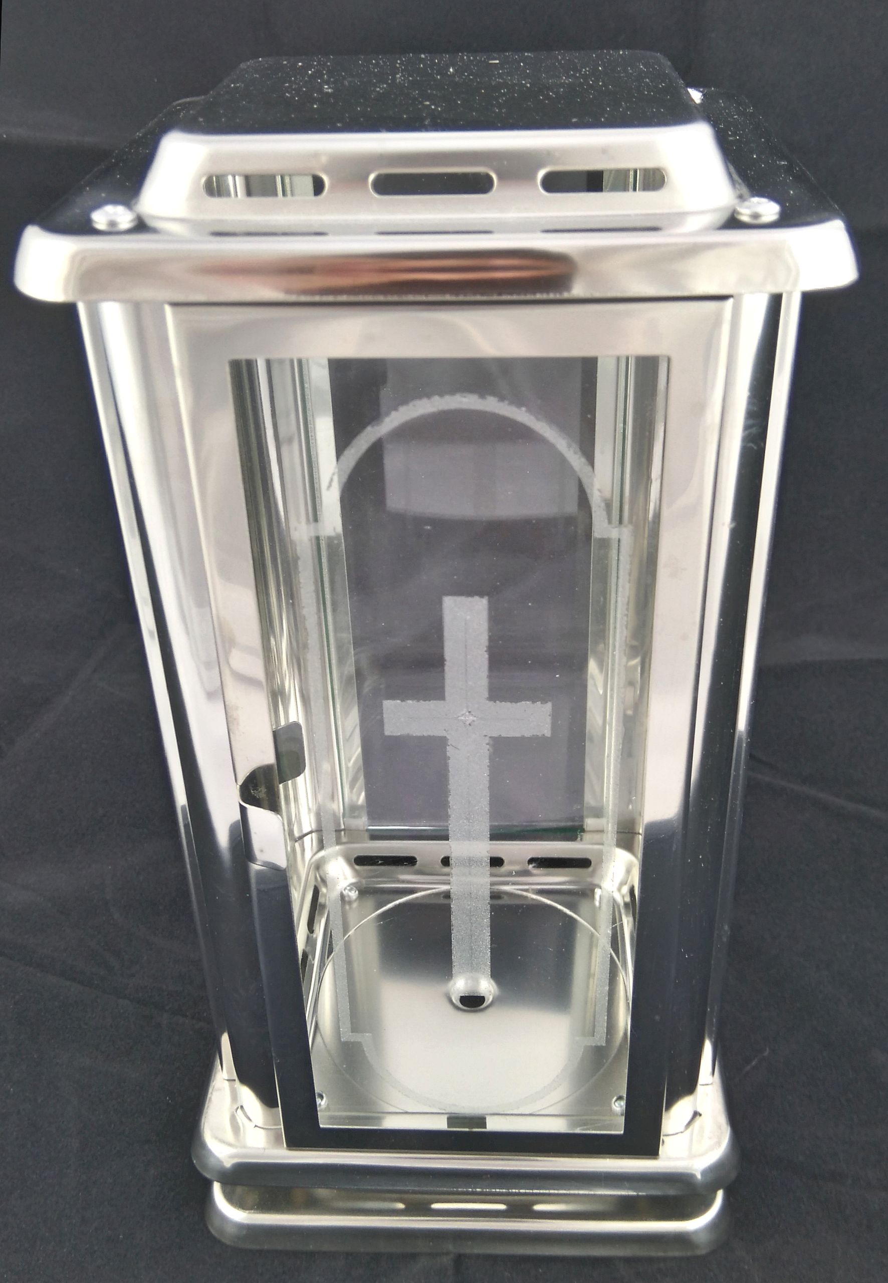 Grablampe "Royal" aus Edelstahl mit Kreuz - zum Schließen ins Bild klicken
