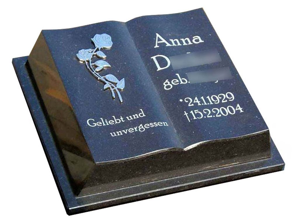 grave stone "open book with cover"